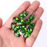 Fern Green Pear Shape High Quality Glass Pointed Back Fancy Rhinestones WholesaleRhinestone